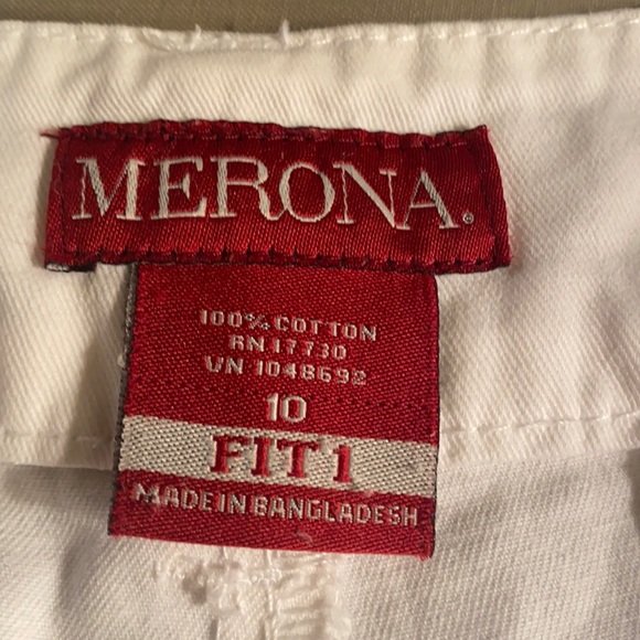 Merona White Twill Shorts Size 10 - Picture 3 of 3